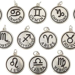 12 Packs: 12 ct. (144 total) Charmalong™ Rhodium Zodiac Charms