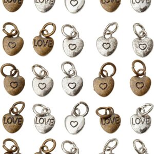 12 Packs: 25 ct. (300 total) Charmalong™ Metal Heart-Shaped Charms