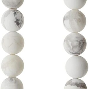 Matte White & Gray Howlite Round Beads, 6mm by Bead Landing™